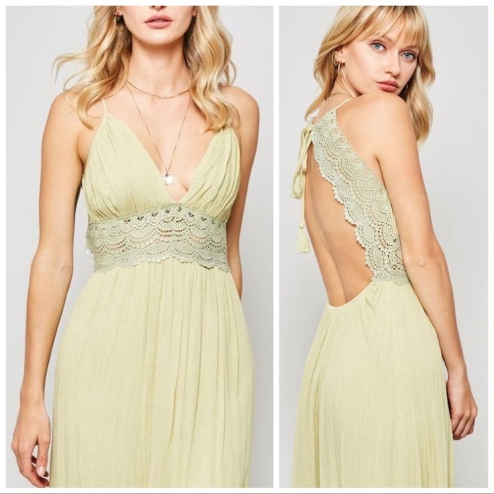 SAGE | Open back boho maxi dress